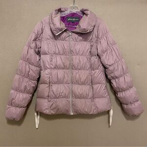 Eddie Bauer Women's Medium Purple purple  Puffer Jacket Coat Winter goose down